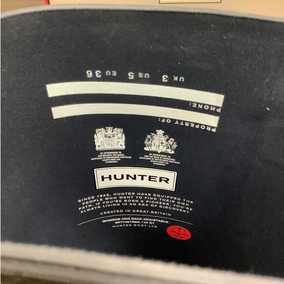 Hunter Size 5 Luna Matte Blue Yellow Original Tall Rain Boots Waterproof LM1-28 - Picture 8 of 10